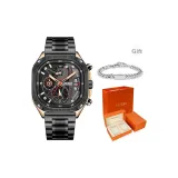 MS2217 Черный Золото [Оранжевый Красный Коробка + Сумка для покупок + Кубинский Браслет]