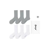 6 пар (3 белых + 3 светло-серых)