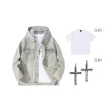 Винтажный синий (с короткой рукавной рубашкой + коробка ожерелье)