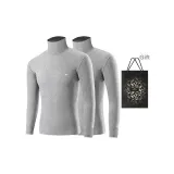 2-Предметный Комплект Топ (Светло-Серый + Светло-Серый) 100% Хлопок Антибактериальный/Высокий Воротник Ветрозащитный