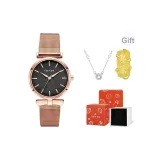 Золотистый ремень, черная пластина, оригинальная коробка (в комплекте с наклейкой для телефона "Процветание" из 999 золота + ожерелье)