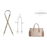 [Камео Коричневый Двухкомпонентный Комплект]City15 Через плечо Плечевой ремень + Декоративная цепь с четырехлистным клевером