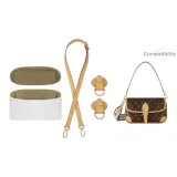 (LV Багет Сумка) DuPont Бумага Лайнер + Пчелиный воск 1,8 см Ширина Тела Регулируемый Плечевой ремень 90-120 см + Овальная Износостойкая Застежка