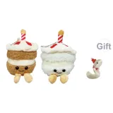 Торт на день рождения [Коричневый + Белый], 2 упаковки (включает 1 упаковку маленькой куклы в виде зеленой змеи)