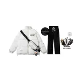 Комплект одежды (Бежевый топ + Черные штаны)