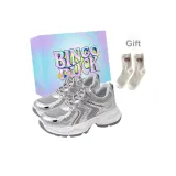 Серебряный + Эксклюзивная обувь Коробка + Подарочные носки