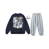 177 Темно-синий (Свитшот с флисовой подкладкой) + Серый