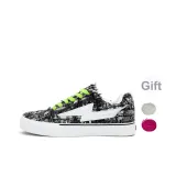 Темное облако, черный (зеленые шнурки) (в комплекте с 1 парой бело-розовых шнурков)