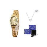 Золотая пластина - с ожерельем + коробка + регулировка часов