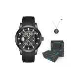 Чёрный корпус и чёрный циферблат [Лимитированная подарочная коробка + подвеска]