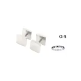 Гладкая отделка, геометрический квадрат, серьги-гвоздики (ярко-серебристый, 1 пара), антистатический, одежда, наборы