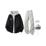 Черные + Светло-серые штаны (с бесплатной светло-серой шляпой)