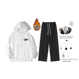 Белый с флисовой подкладкой, утолщенный комплект (включает модное ожерелье + сумку через плечо)