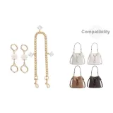 [Золотистый комплект из трех предметов] Вишневый цветок, удлинительная цепочка 9 см - две штуки + четырехлистный клевер, декоративная цепочка 45 см