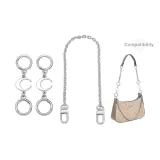 Серебряный лунно-белый, 1 см * 2 + декоративная цепочка, 40 см