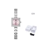 Серебряный корпус, розовый циферблат