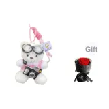 Белый медведь + Розовый, Одежда + Фототехника + Очки для плавания, с сохранённым цветочным дизайном включено