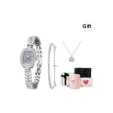 Перламутровый синий - коробка "Камелия" с браслетом и ожерельем F20