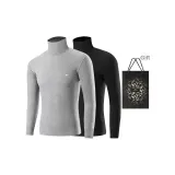 2-Предметный Комплект Топ (Светло-Серый + Черный) 100% Хлопок Антибактериальный/Высокий Воротник Ветрозащитный