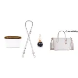 [Стиль 4] Белый плечевой ремень + подкладка из бумаги DuPont + брелок "Угольный шар"