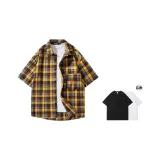 Желтый кофейный клетчатый (включает футболку)