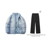 Синий Серый Хлопковый пуховик (в комплекте с повседневными штанами)