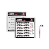 6 рядов неклееного крупного цветочного принта Roll [Топ] + неклееного маленького пламя [Низ] [Включает золотое перо кисть]