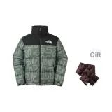 Зеленый (с подарком: коричневый шарф из гусиного пуха)