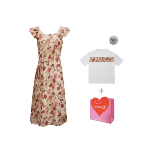 XIESHIXX Без рукавов Платье Женское Многоцветное