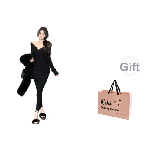 Kiki Clothing Boutique Длинное платье с длинными рукавами женское