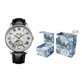 Азур Желание-L-9162 Серебряный корпус с белым циферблатом, черный ремешок.