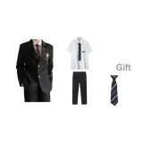 Black Coat + White Shirt + Black Pants [Free Tie]  
Черное пальто + белая рубашка + черные брюки [бесплатный галстук]