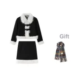 Чёрный укороченный (в комплекте с шарфом)