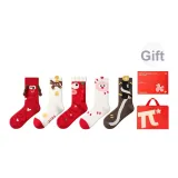 Новый год, веселье, красный [5 пар, подарочная коробка, набор]