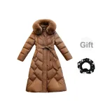 (Кофейный) Оригинальный ожерелье из лисьего меха + резинка для волос