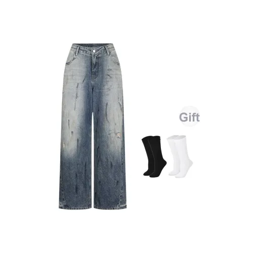 BSEVENI Blue Women's Jeans BSEVENI Синий Женские Джинсы