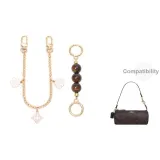 [Золотистый] Амбра Жемчужный + Камелия Декоративная Цепь 30 см