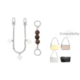 [Серебряный] Амбра Жемчужный + Камелия Декоративная Цепь 30 см