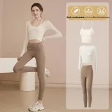 Комплект (Топ экрю + Штаны кофейного цвета)