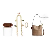 [Двухкомпонентный комплект] Сумка с вставкой из бумаги DuPont + [Золотистый] Вишневая декоративная цепь 45 см