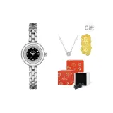 Серебряный ремешок, черный циферблат, оригинальная коробка (включает 999 мгновенного богатства наклейку для телефона + ожерелье)