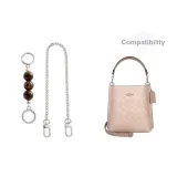 [Белый и Коричневый 2-Предметный Комплект] Янтарный Коричневый Жемчужный Удлинитель Цепь 13 см + Декоративная Цепь 40 см