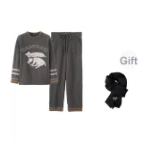 Серый - Теплый Черный Шарф