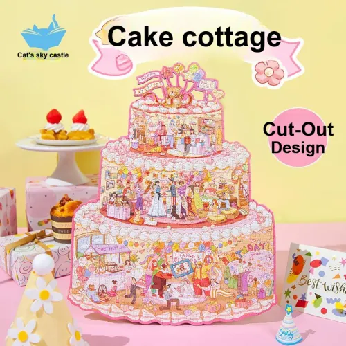 Momicafe Classic Collection Торт House Пазлы 481 шт. Креативный Нерегулярная форма Cut Out Стайлинг