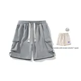 Серый (в комплекте с брендом, хаки, шорты)