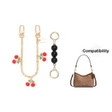 [Золотистый] Черный жемчуг + вишневый декоративный, цепь 30 см