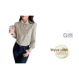 Абрикос Полосы Узор (с брендом Wang Qing, крючок и петля)