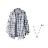 Серый, клетчатый (в комплекте с ожерельем)