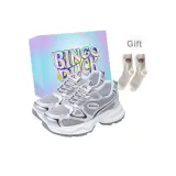 Серебряный + Эксклюзивная обувь Коробка + Подарочные носки