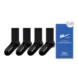 Чисто Черный + Чисто Черный [7A Антибактериальный 100% хлопок] Набор из 2 пар Комплект